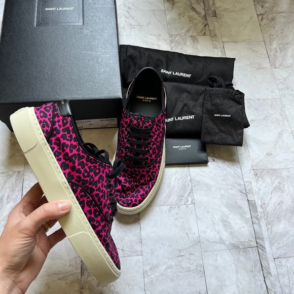 Saint Laurent Pink Leopard sneakers EU 39.5 US 8.5 - Picture 1 of 5